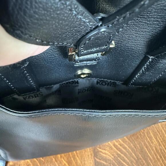 Michael Kors Black Leather Medium Sized Backpack Gold Hardware - Picture 9 of 9